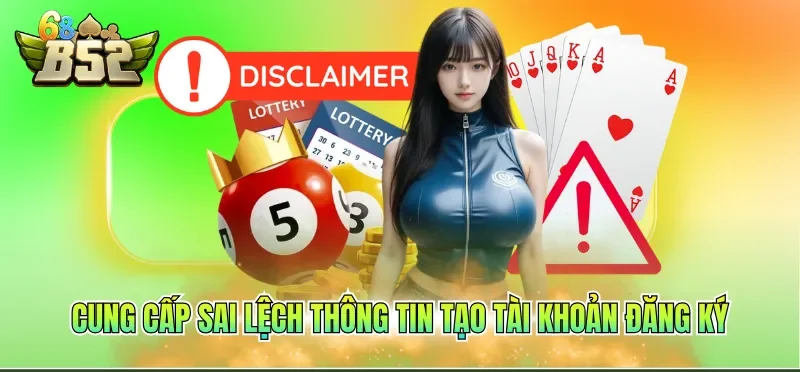 Cung cấp sai lệch thông tin tạo tài khoản đăng ký