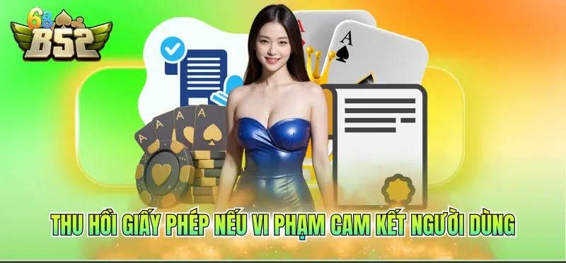 Thu hồi giấy phép nếu vi phạm cam kết người dùng